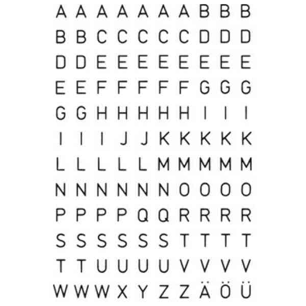 Herma etikett bokstäver A-Z 5mm svart