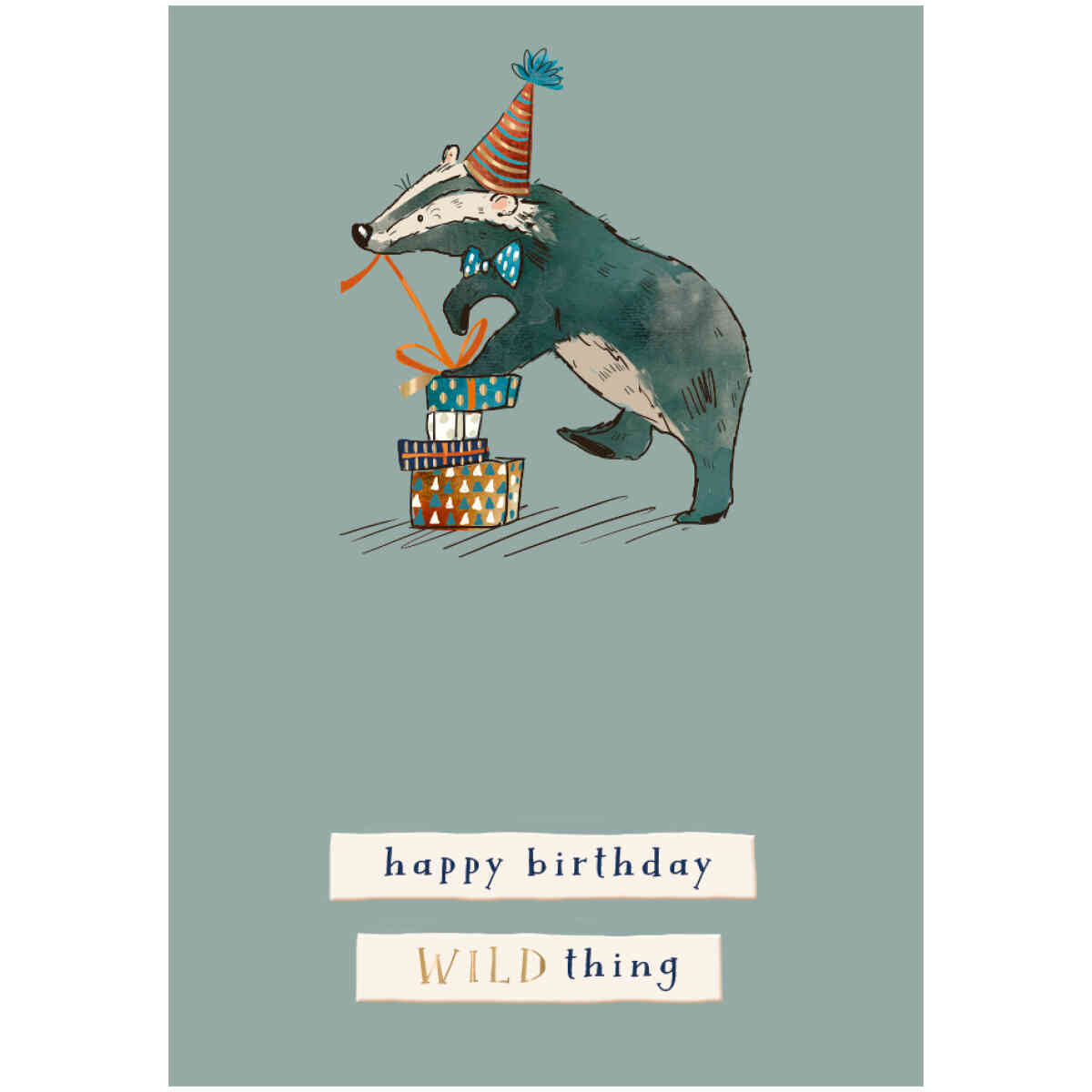 Badger, Wilf And Alfie, Greeting Card