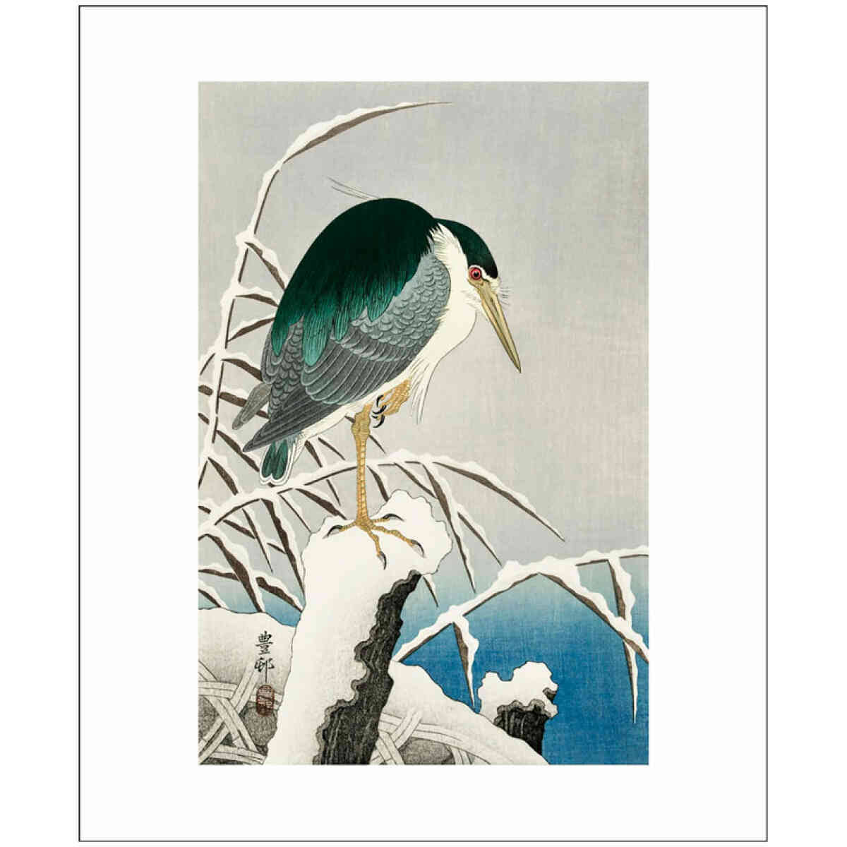 Heron in the Snow, Greeting Card