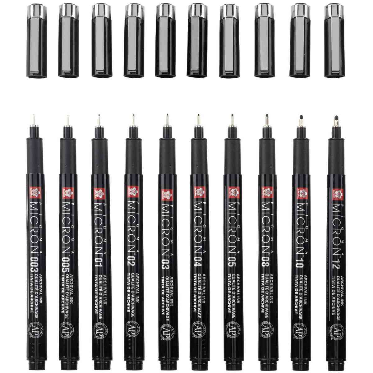 Pigma Micron - Black Edition + Free Case - 10 Fineliner + Fodral - Bild 2