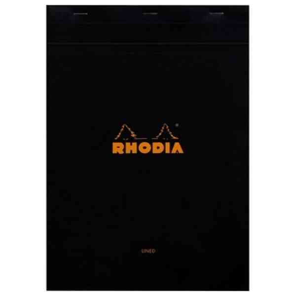 Rhodia head stapled pad black N°18 ruled