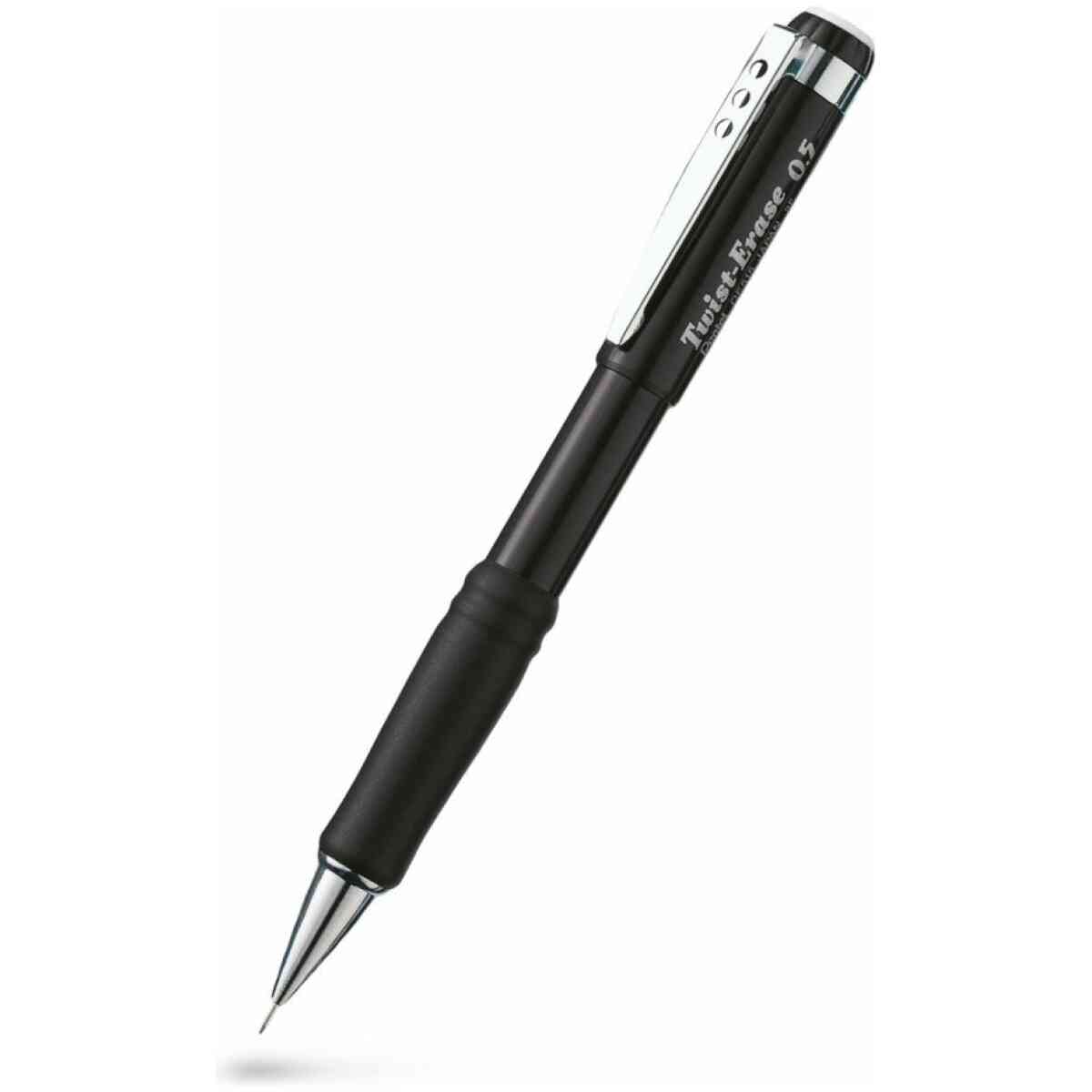 Pentel QE515-A Twist Erase stiftpenna 0,5mm med STORT sudd : Svart