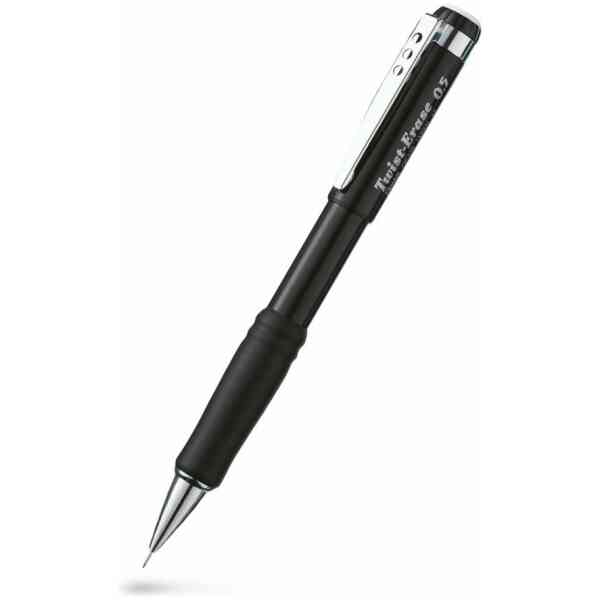Pentel QE515-A Twist Erase stiftpenna 0,5mm med STORT sudd : Svart