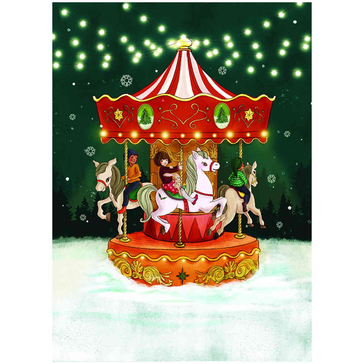 Christmas Carousel, Postcard