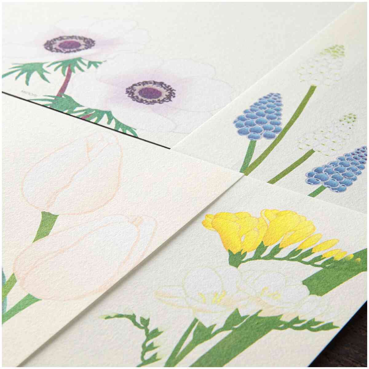 Letter Pad Four Designs Spring Flower White - Bild 2