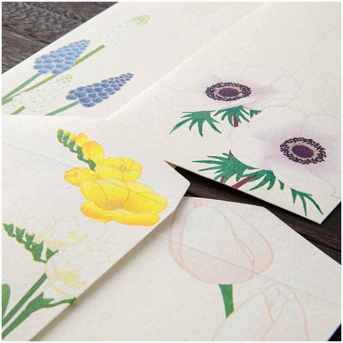 Envelope Four Designs Spring Flower White - Bild 2