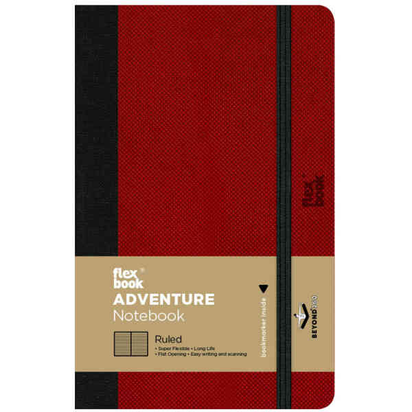Flexbook Adventure Anteckningsbok Linjerad 9x14cm - Red