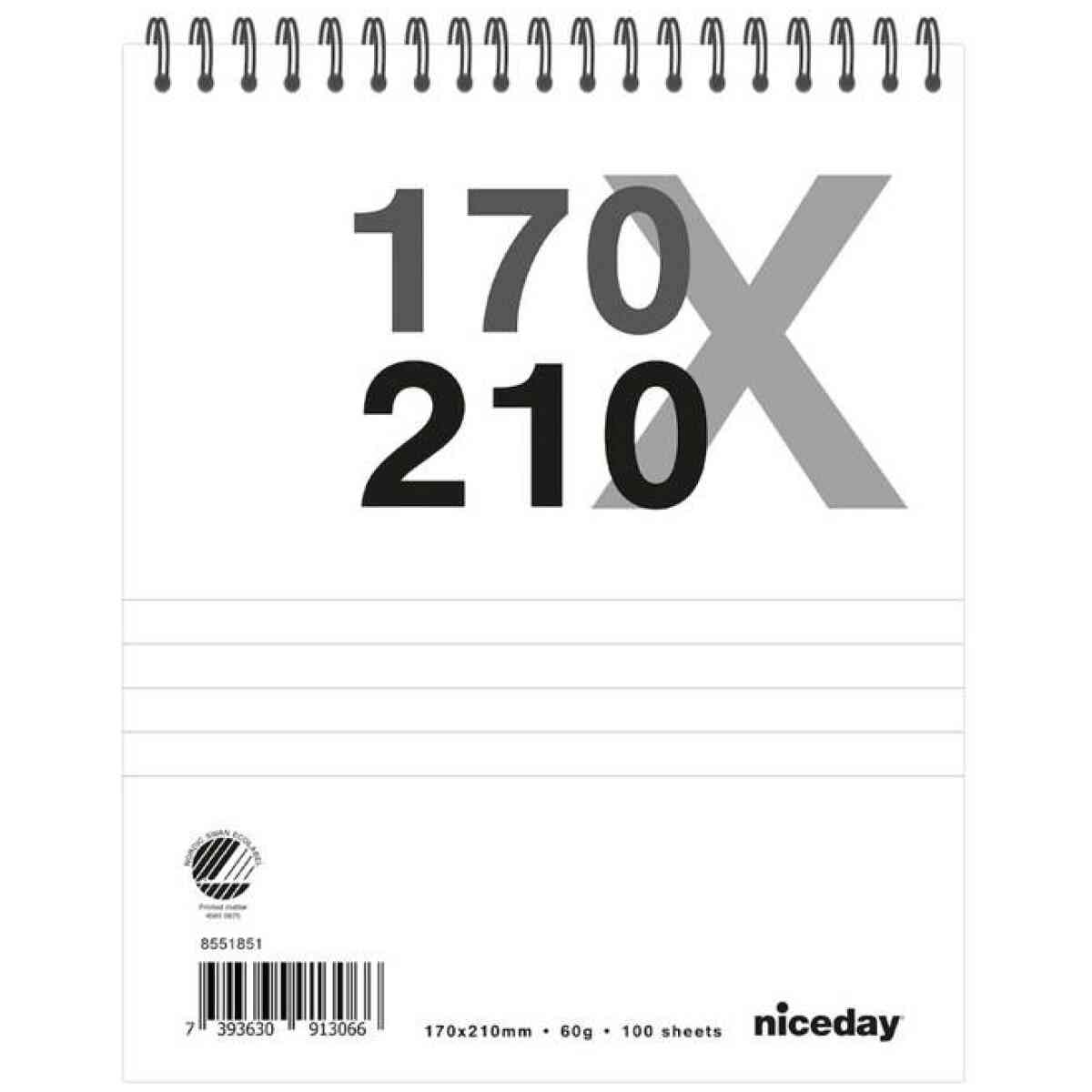Stenogramblock 170x210mm 60g