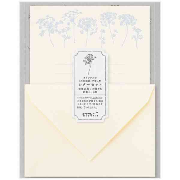 Letter Set Flower Color Washi Paper White