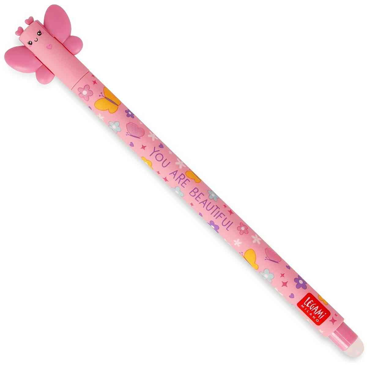 Erasable gel pen, Butterfly, rosa, gelpenna med utsuddbart bläck
