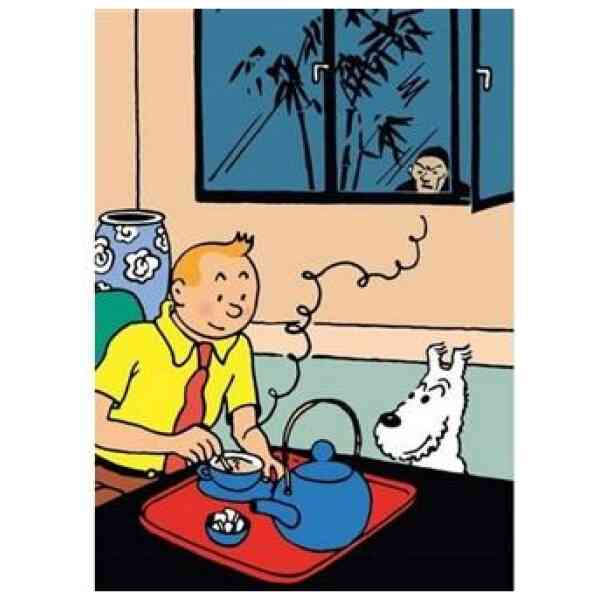 Tintin dricker te Plastmapp A4