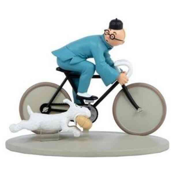 Tintin på en cykel - Staty i resin - 12 cm