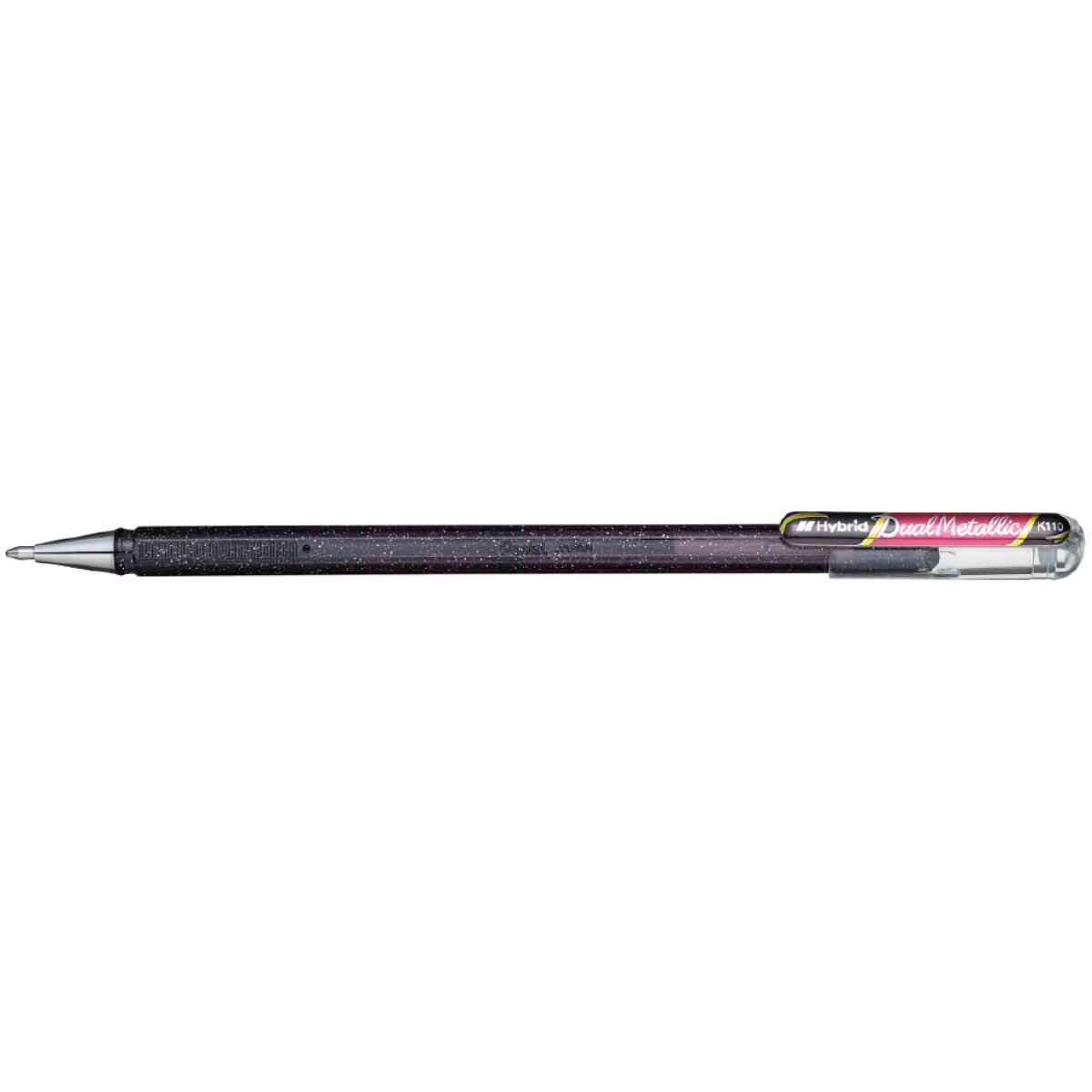 Pentel K110-DAX Dual Met. Roller 1mm med huv Pigmenteret bläck : Svart + Metallic röd