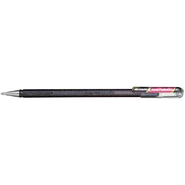 Pentel K110-DAX Dual Met. Roller 1mm med huv Pigmenteret bläck : Svart + Metallic röd