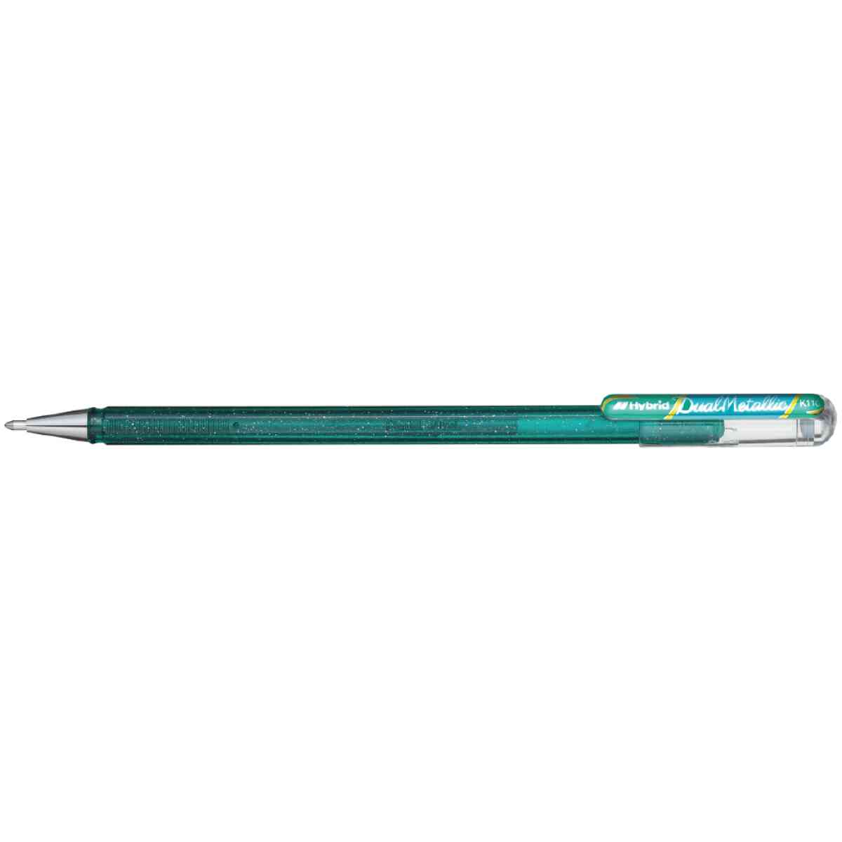 Pentel K110-DDX Dual Met. Roller 1mm med huv Pigmenteret bläck : Grön + Metallic blå