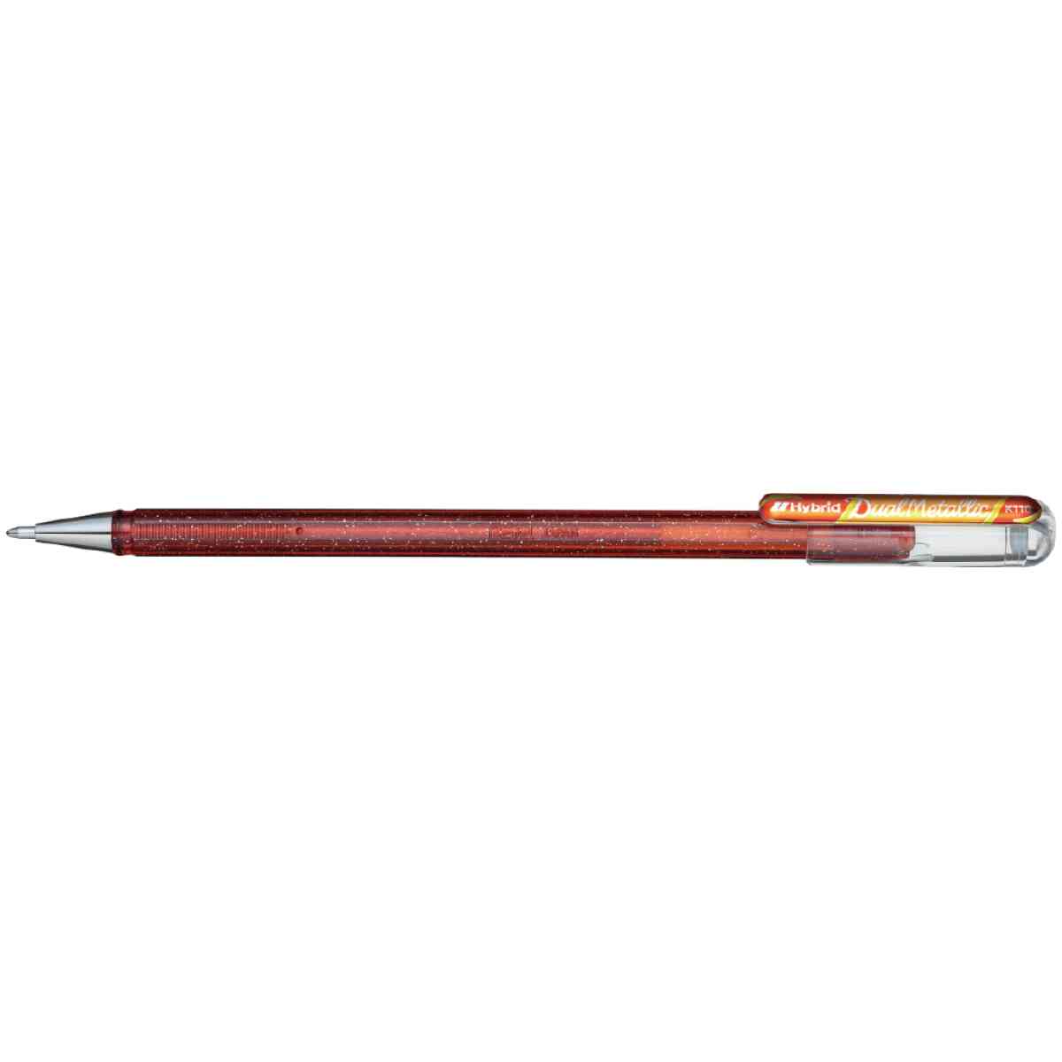 Pentel K110-DFX Dual Met. Roller 1mm med huv Pigmenteret bläck  : Orange + Metallic gul
