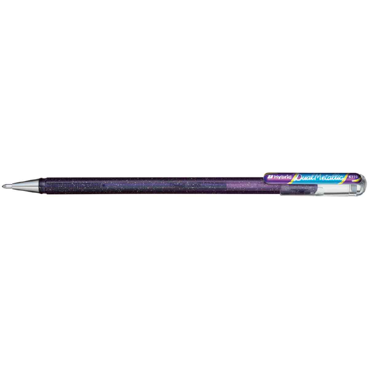 Pentel K110-DVX Dual Met. Roller 1mm med huv Pigmenteret bläck : Lila + Metallic blå