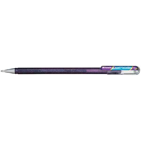 Pentel K110-DVX Dual Met. Roller 1mm med huv Pigmenteret bläck : Lila + Metallic blå
