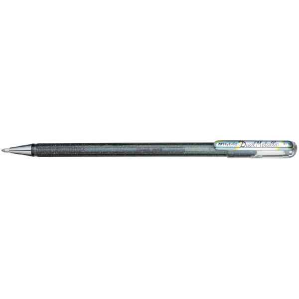 Pentel K110-DZX Dual Met. Roller 1mm med huv Pigmenteret bläck  : Silver