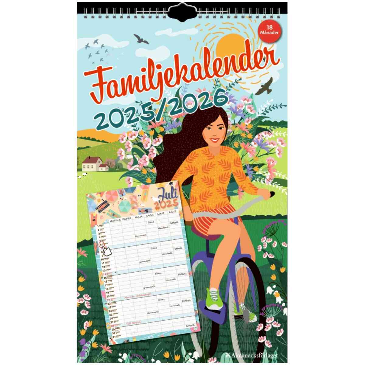 Familjekalendern 6 kolumn er 18 månader