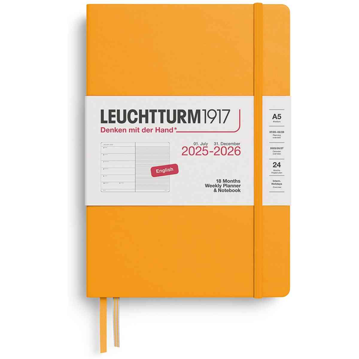 Weekly Planner & Notebook Medium (A5) 2026, 18 Months, Hardcover, English - Bild 2