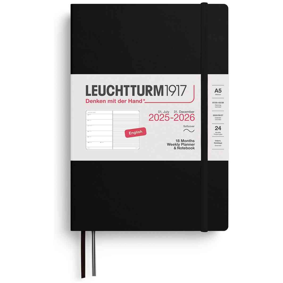Weekly Pl. & Notebook Medium (A5) 2026, 18 Months, Softcover, English - Bild 3