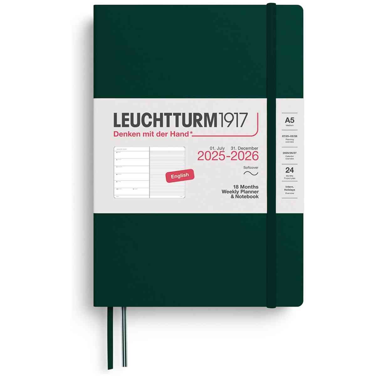 Weekly Pl. & Notebook Medium (A5) 2026, 18 Months, Softcover, English - Bild 2