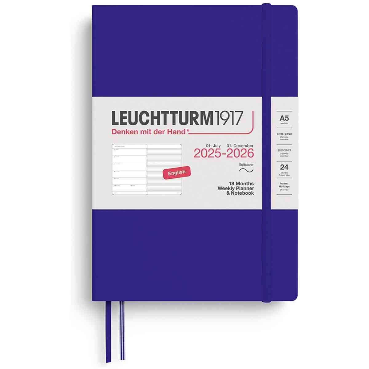 Weekly Pl. & Notebook Medium (A5) 2026, 18 Months, Softcover, English - Bild 4