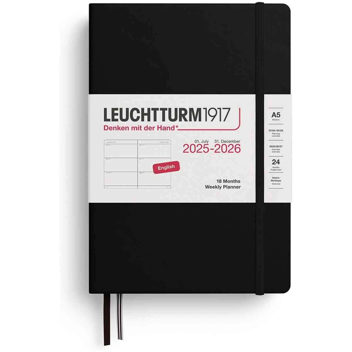 Weekly Planner Medium (A5) 2026, 18 Months, English