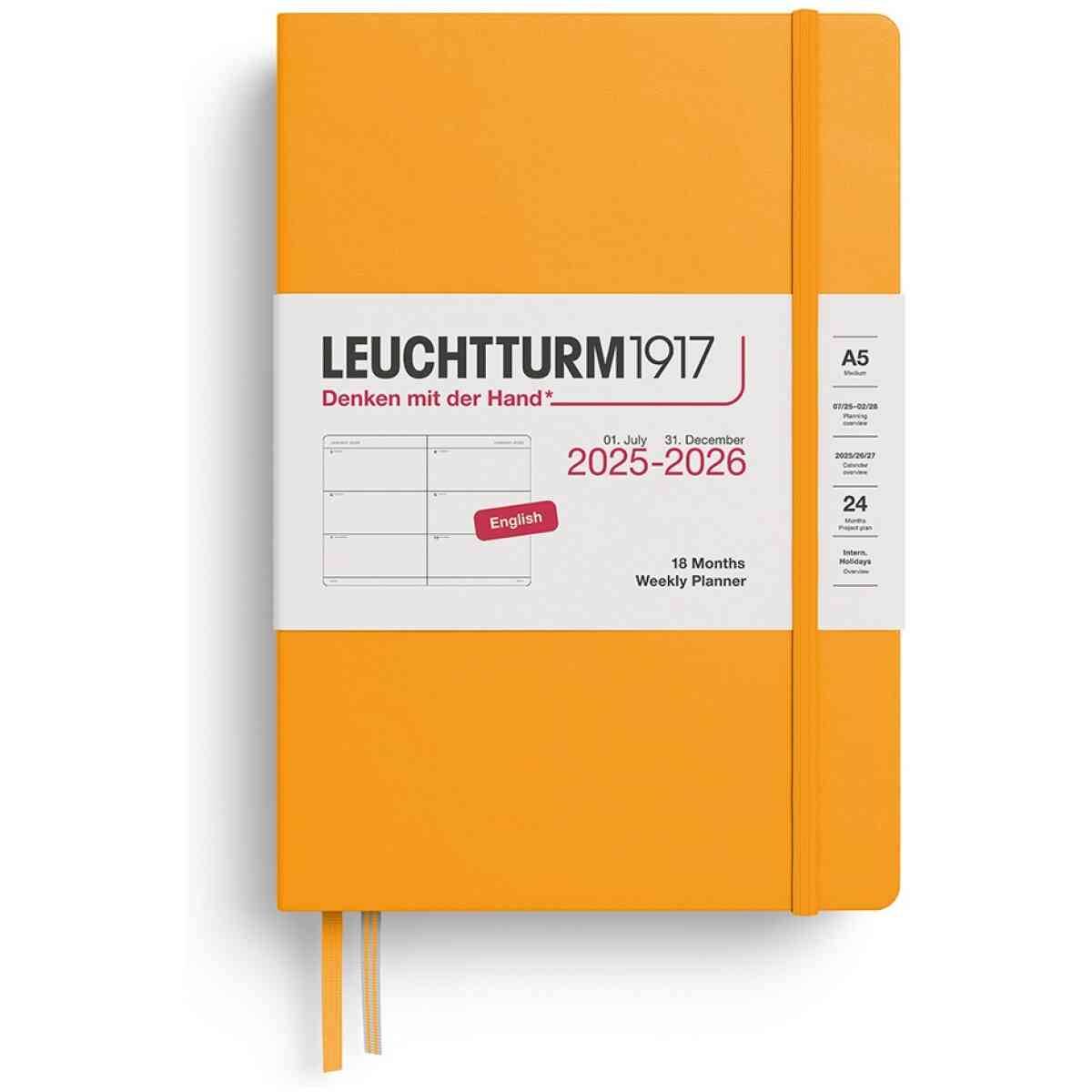 Weekly Planner Medium (A5) 2026, 18 Months, English - Bild 3