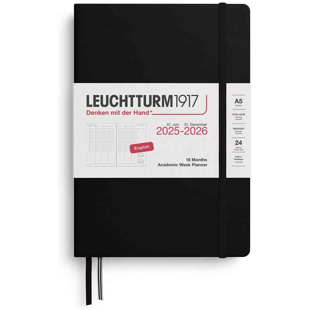 Academic Week Planner Medium (A5) 2026, 18 Months, English - Bild 2