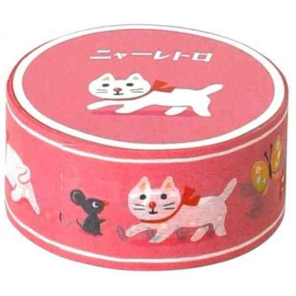 Retro Masking Tape White Cat