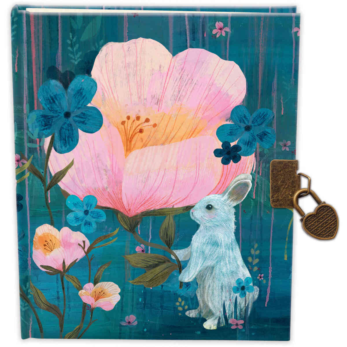 Rabbit Amongst Flowers, Lockable Notebook