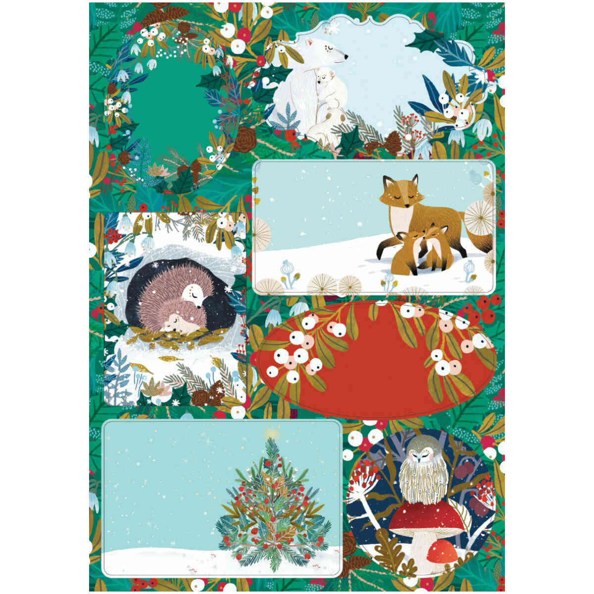Snowy Sanctuary Sticker Labels Sheet