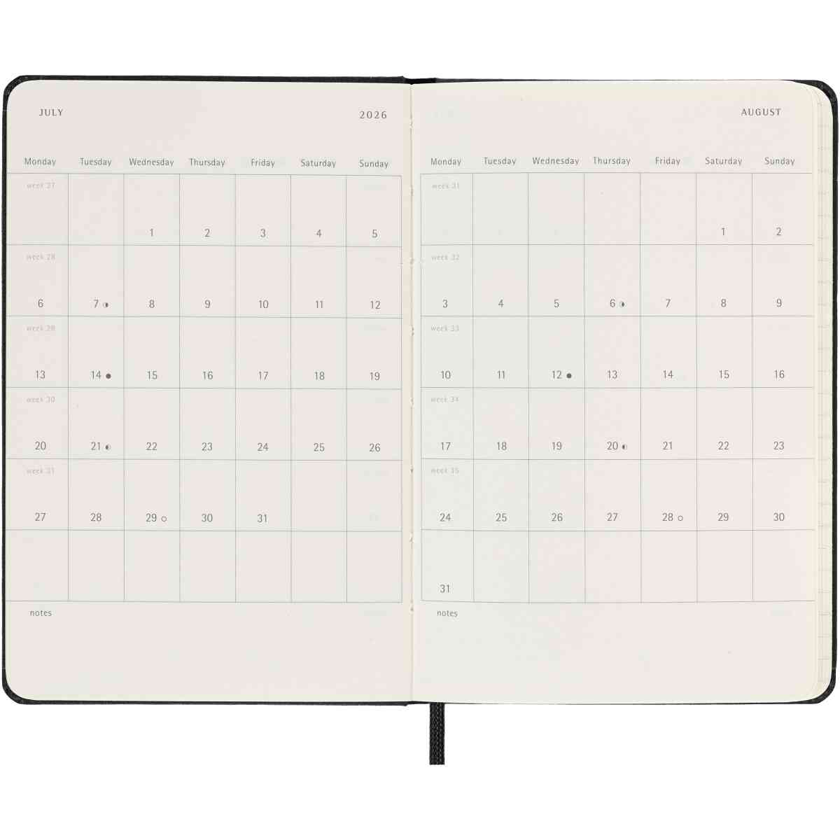 Classic Hard 18M 25/26 Weekly Horizontal Pocket Svart - Bild 3