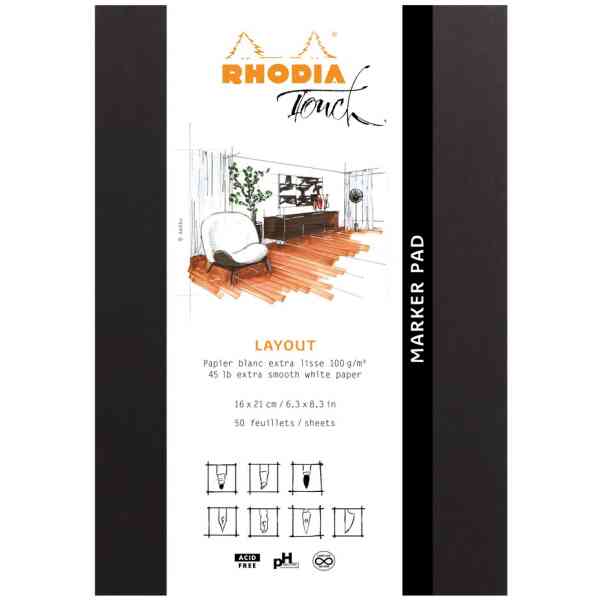Rhodia Marker pad A5 50sh blank 100g
