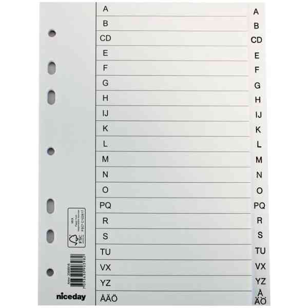 Register papper A5 A-Ö