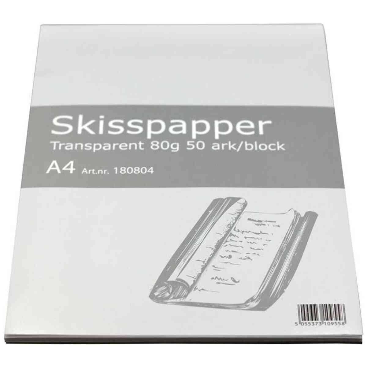 Skissblock A4 transp 80g 50bl