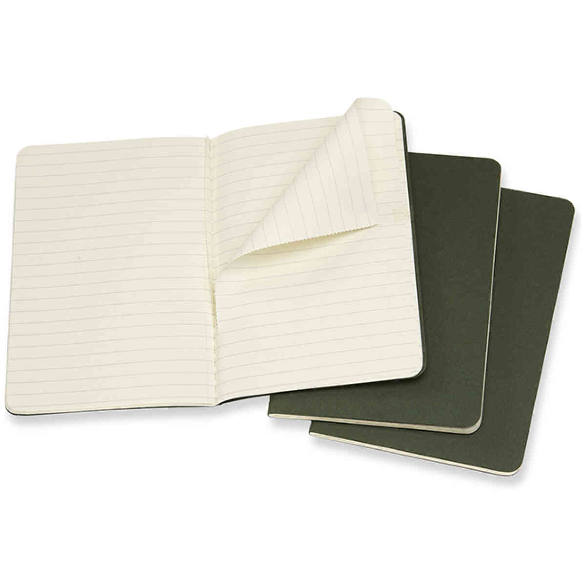 Cahier Journal Linjerad Pocket Grön 3-Pack - Bild 2
