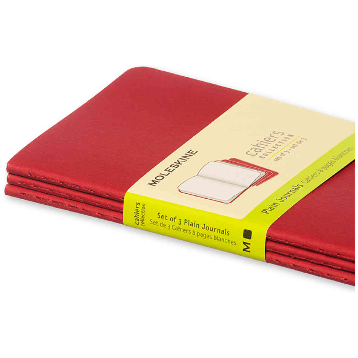 Cahier Journal Olinjerad Pocket Röd 3-Pack - Bild 4