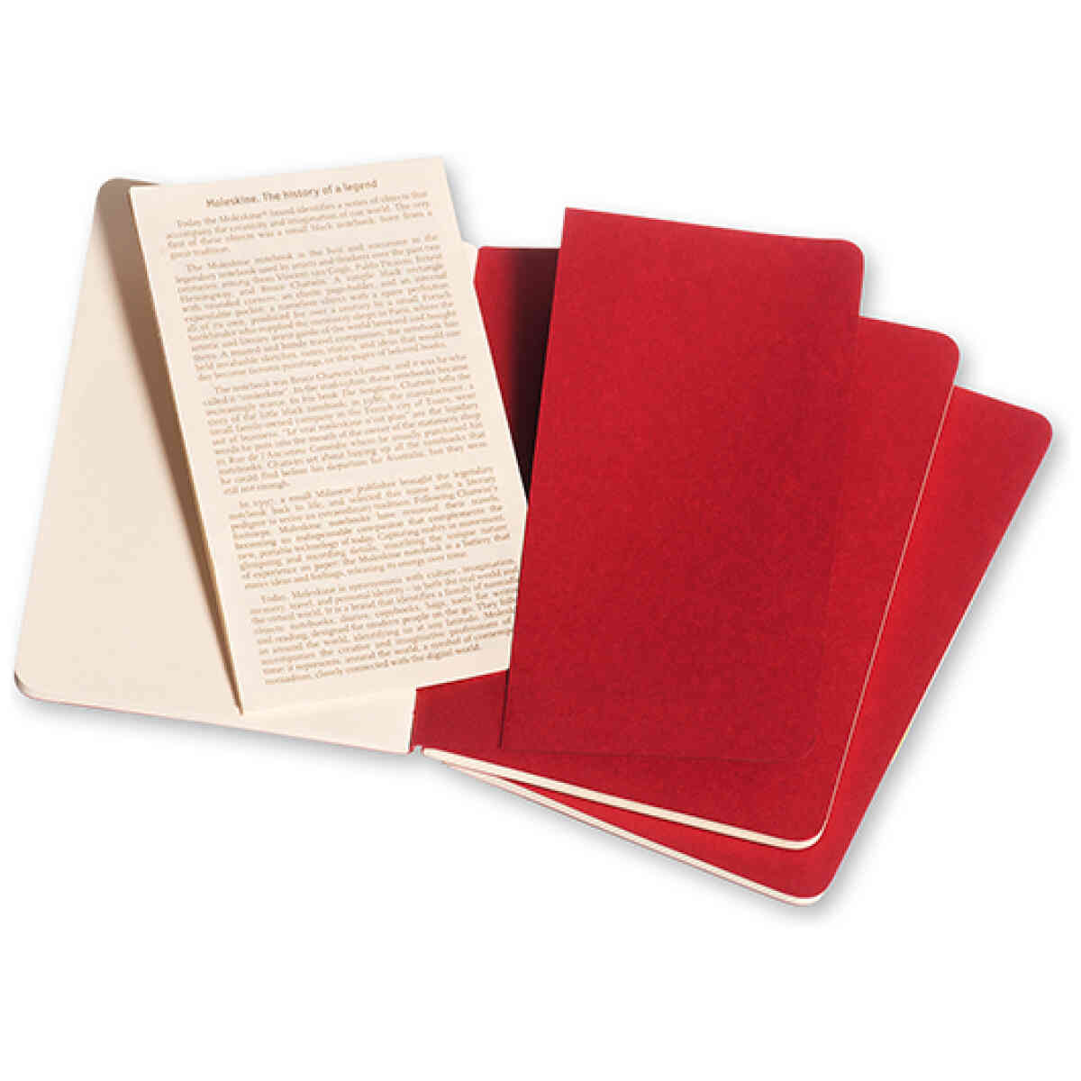 Cahier Journal Olinjerad Pocket Röd 3-Pack - Bild 2