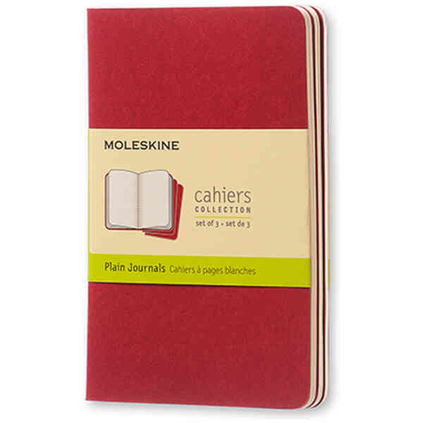 Cahier Journal Olinjerad Pocket Röd 3-Pack
