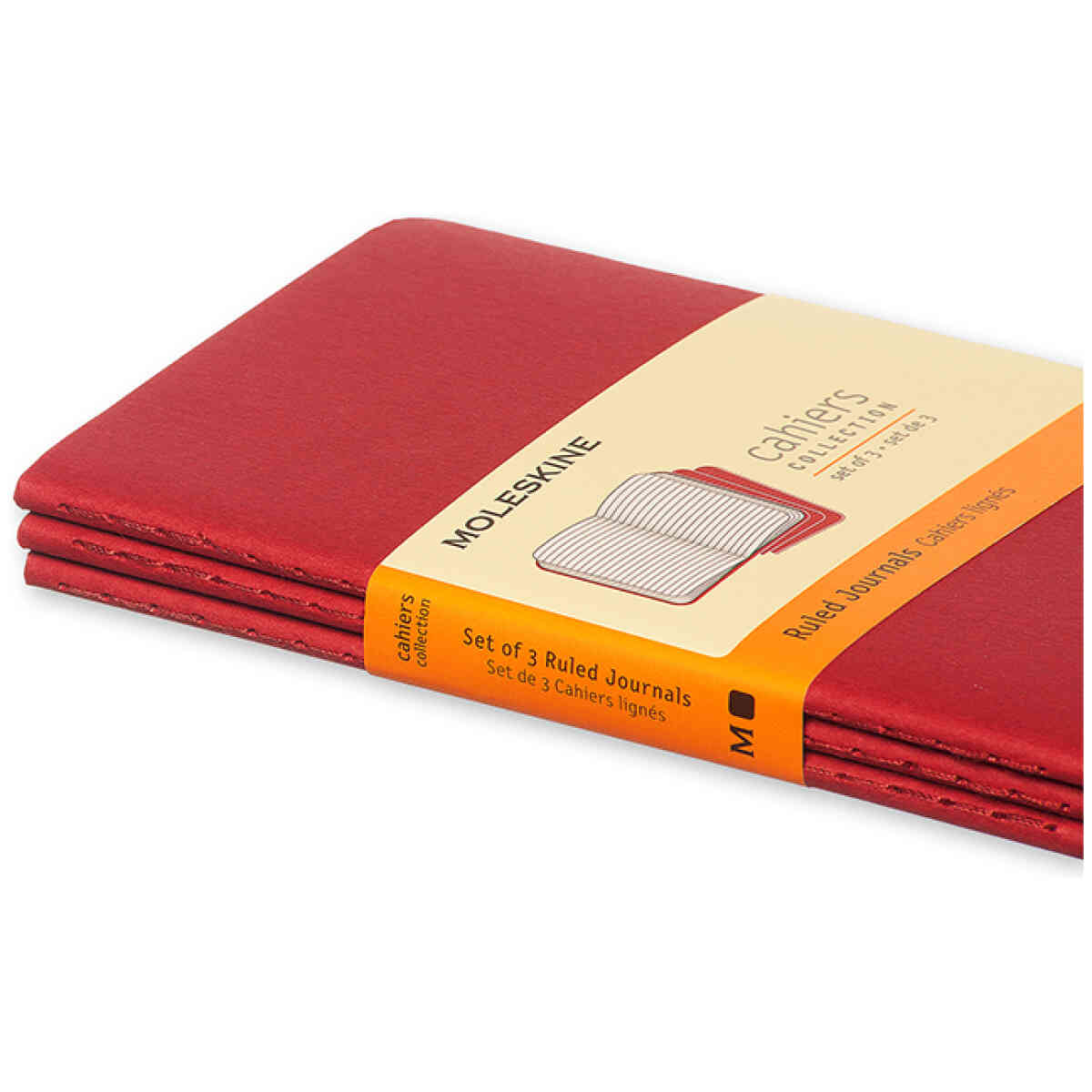 Cahier Journal Linjerad Pocket Röd 3-Pack - Bild 4