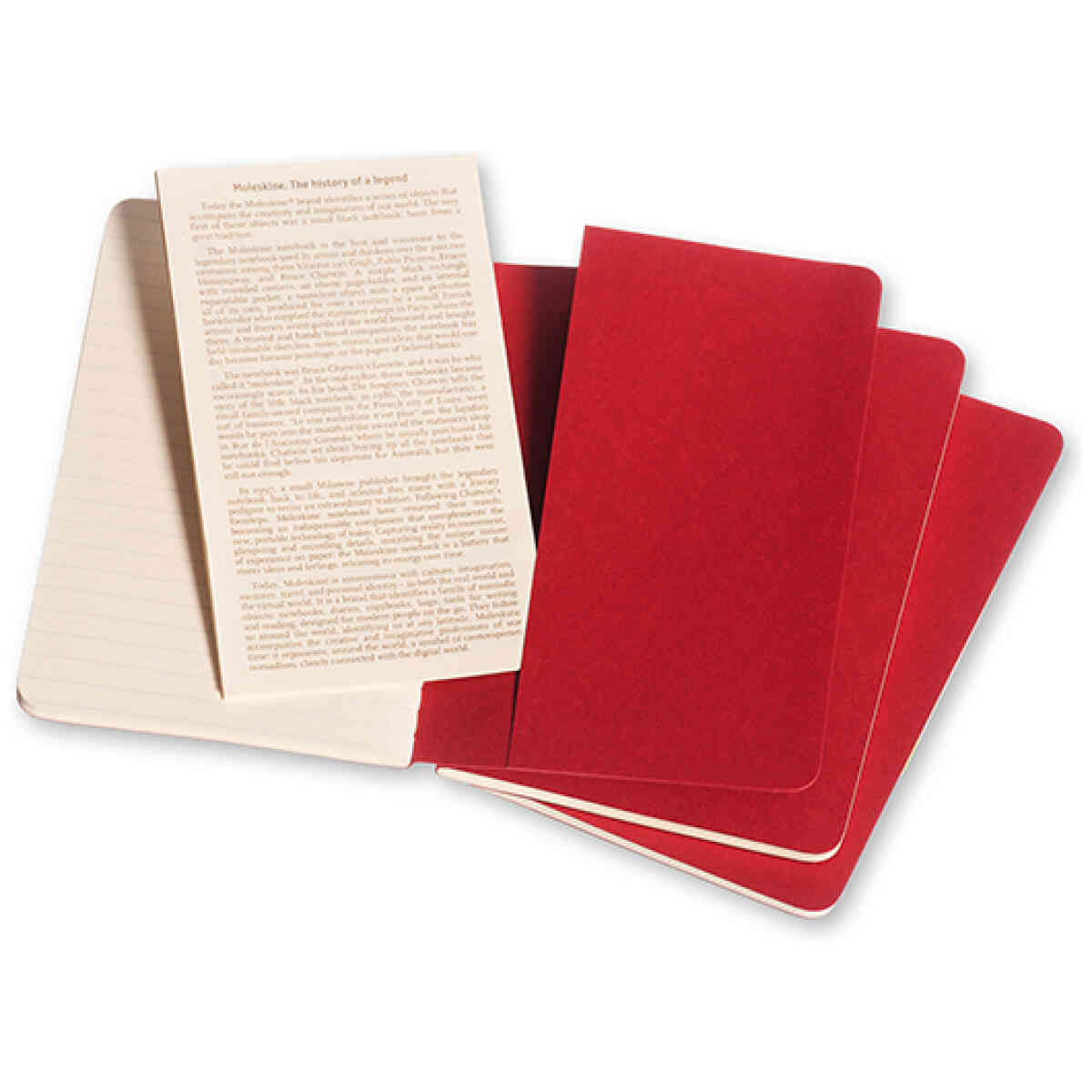 Cahier Journal Linjerad Pocket Röd 3-Pack - Bild 2