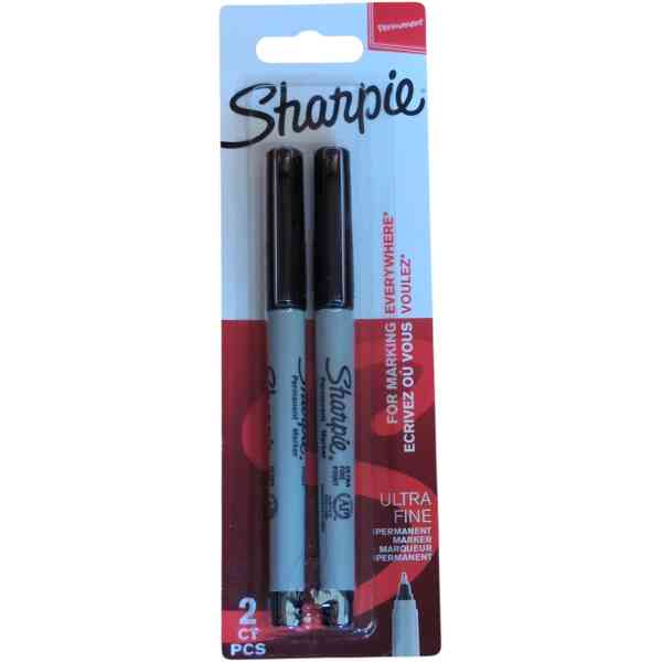 Sharpie Permanent Marker Ultra Fine Black 2-Blister