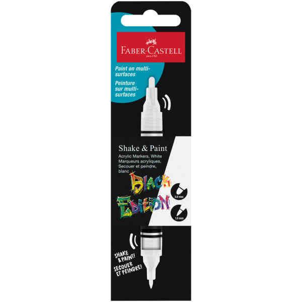 Black Edition Shake & Paint Marker, single cardboard blister, white
