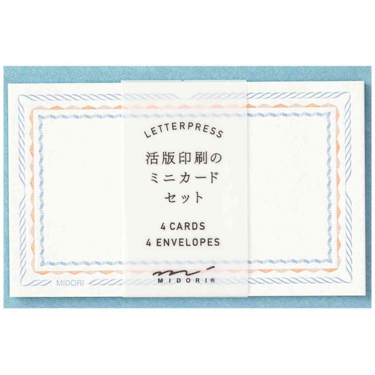 Letterpress Card set Frame Blue [Bussiness Card Size]