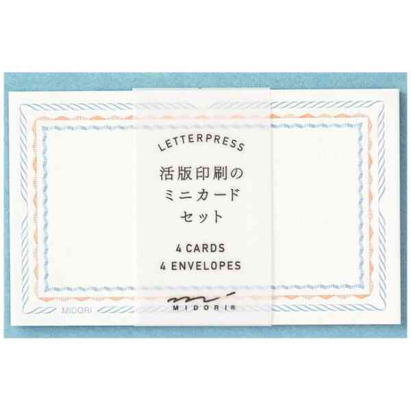 Letterpress Card set Frame Blue [Bussiness Card Size]