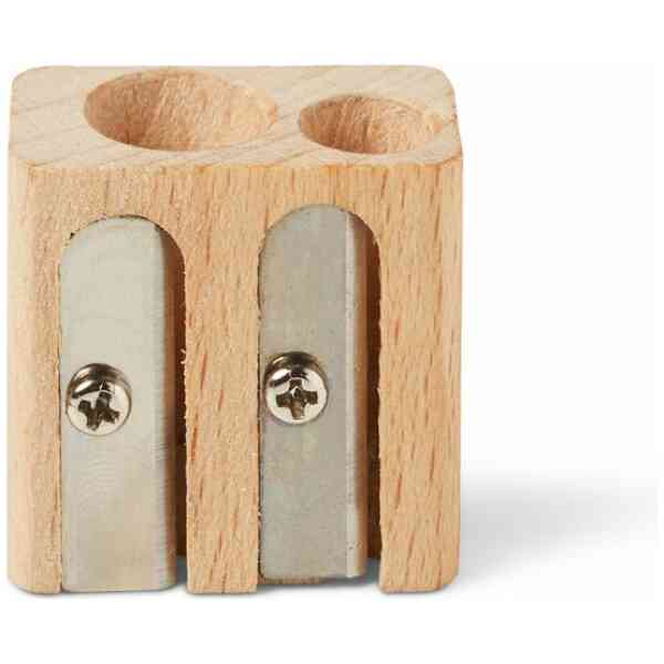 Wooden pencil sharpener two hole