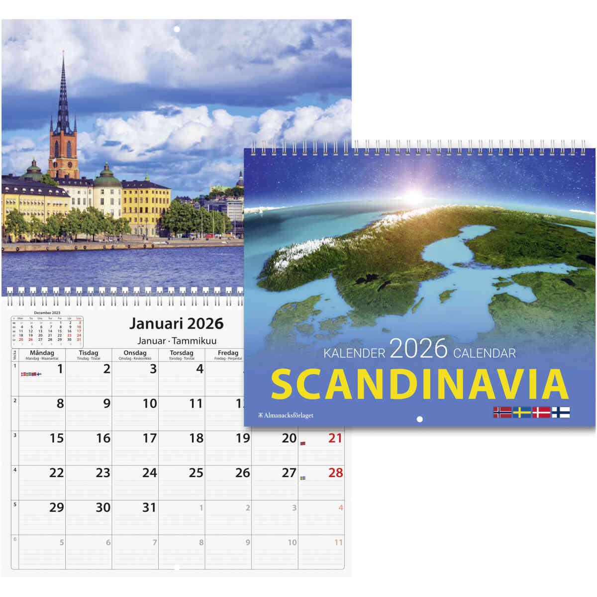 Scandinavia Väggkalender 30 x 24 cm · 12 månadsblad med bild på varje uppslag - Bild 4